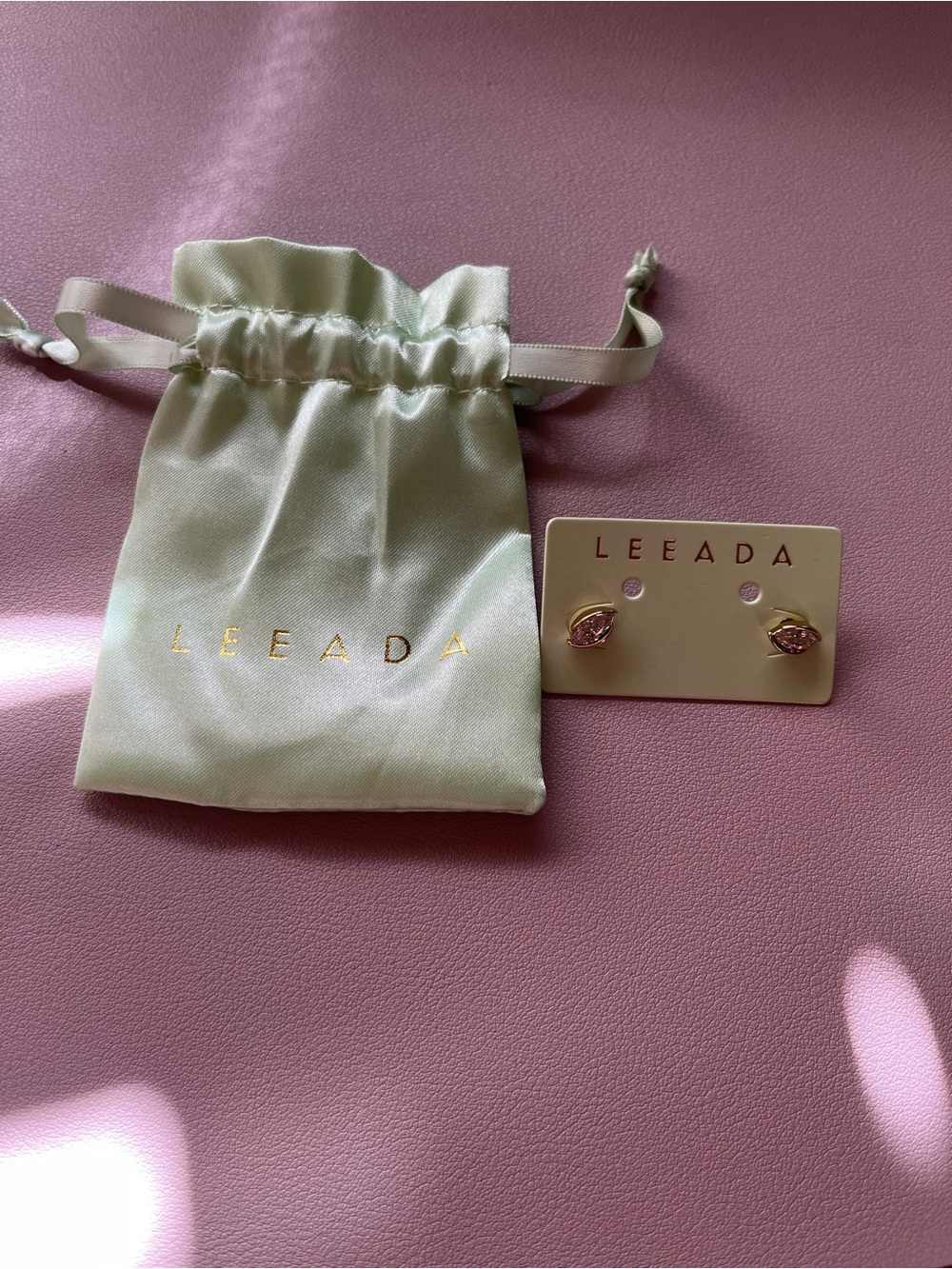 New Leeada Ayla Stud Earrings Gold Tone Clear Crystals Fashion Jewelry Gift